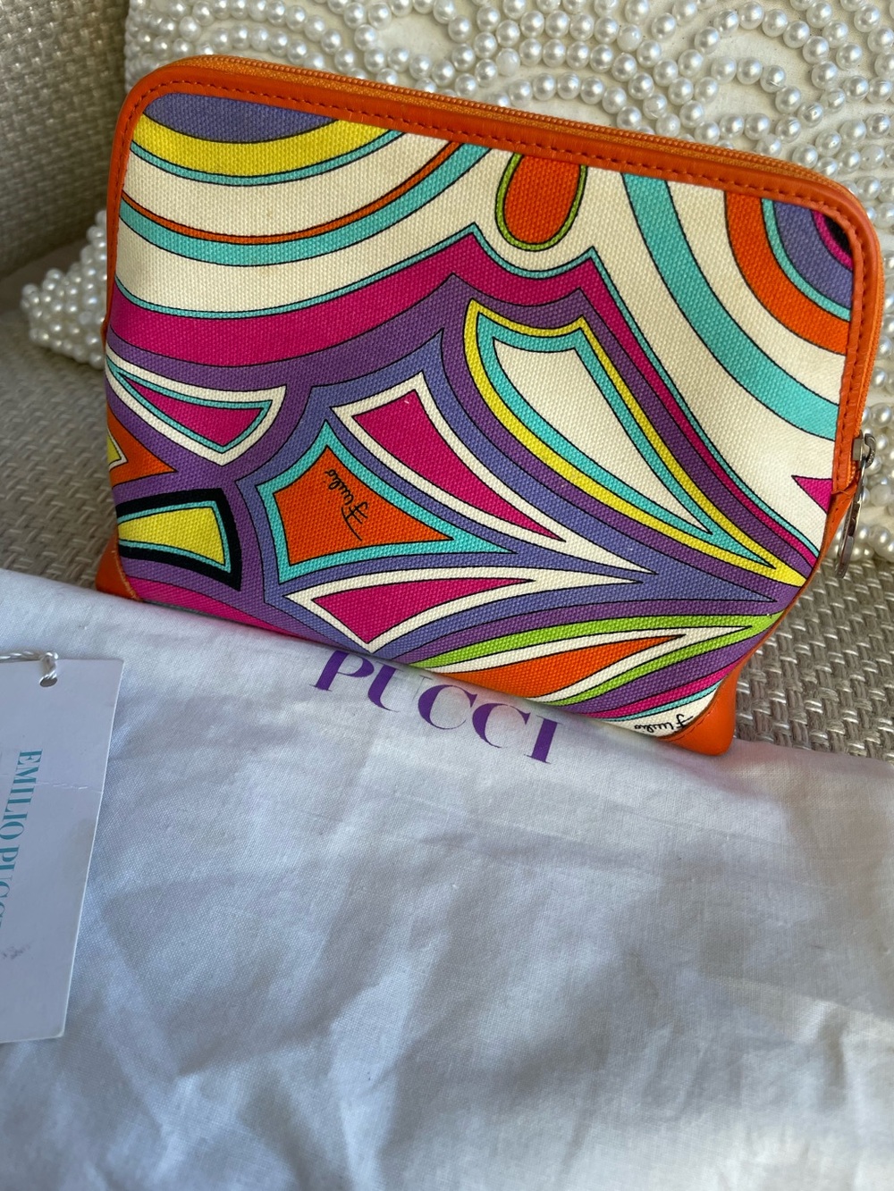 Emilio Pucci Colorful Abstract cosmetic bag